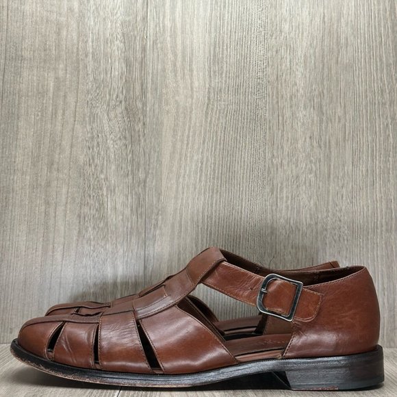 Cole Haan Shoes Mens Size 8.5 D Resort Fisherman Woven Comfort Leather Brown main image 5